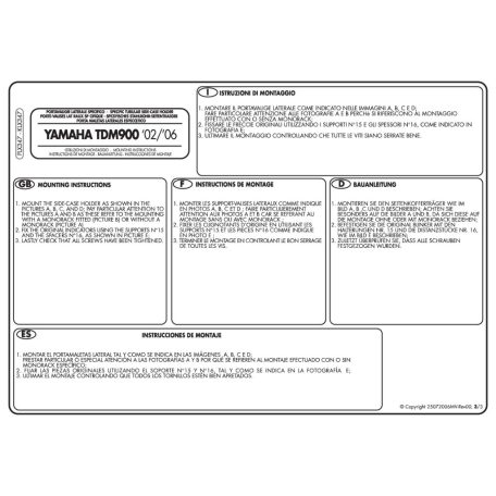 Oldaldoboz tartó cső Yamaha TDM 900 (02-14) GIVI