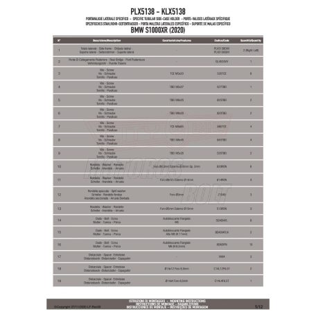 Oldaldoboz tartó cső BMW S 1000 XR (20 > 23) GIVI