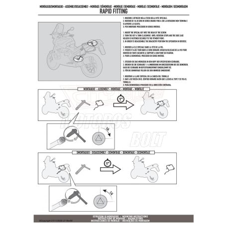 Oldaldoboz tartó cső BMW S 1000 XR (20 > 23) GIVI
