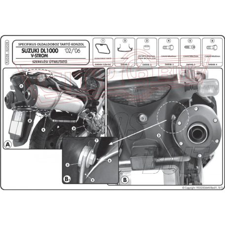 Oldaldoboz tartó cső Kawasaki KLV 1000 (04-10) / Suzuki DL 1000 V-Strom (02-11) GIVI