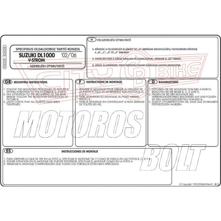 Oldaldoboz tartó cső Kawasaki KLV 1000 (04-10) / Suzuki DL 1000 V-Strom (02-11) GIVI