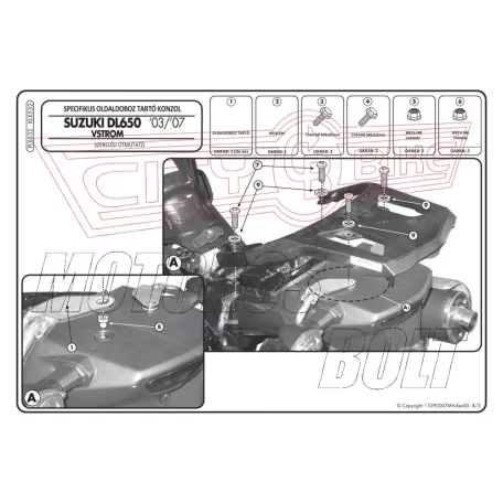 Oldaldoboz tartó cső Suzuki DL 650 V-Strom (04-11) GIVI
