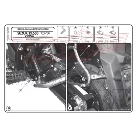 Oldaldoboz tartó cső Suzuki DL 650 V-Strom (04-11) GIVI