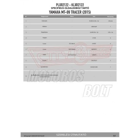 Oldaldoboz tartó cső YAMAHA MT-09 TRACER (15-17) GIVI