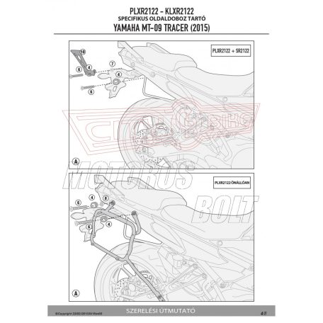Oldaldoboz tartó cső YAMAHA MT-09 TRACER (15-17) GIVI