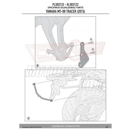 Oldaldoboz tartó cső YAMAHA MT-09 TRACER (15-17) GIVI