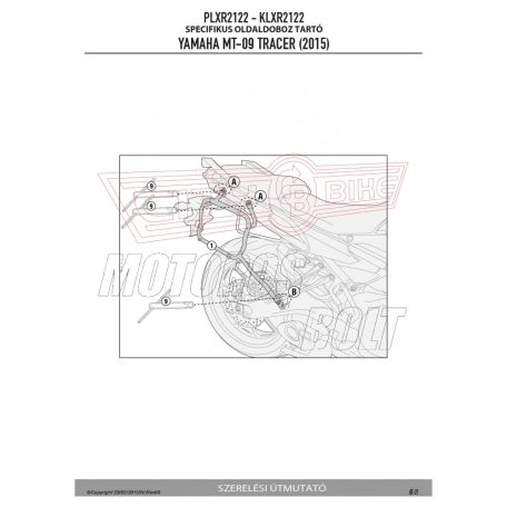 Oldaldoboz tartó cső YAMAHA MT-09 TRACER (15-17) GIVI