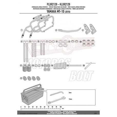 Oldaldoboz tartó cső Yamaha MT-10 (2016-2020) GIVI