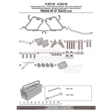   Oldaldoboz tartó cső Yamaha MT-07 Tracer (2016-2019) / Yamaha Tracer 700 (2020-2024) GIVI