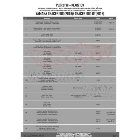Oldaldoboz tartó cső Yamaha Tracer 900 / Tracer 900 GT (2018-2019) GIVI