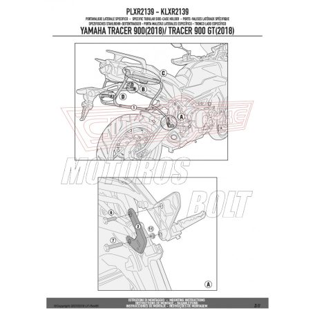 Oldaldoboz tartó cső Yamaha Tracer 900 / Tracer 900 GT (2018-2019) GIVI