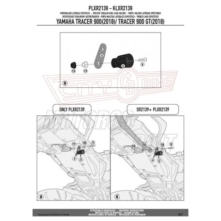 Oldaldoboz tartó cső Yamaha Tracer 900 / Tracer 900 GT (2018-2019) GIVI
