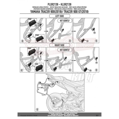 Oldaldoboz tartó cső Yamaha Tracer 900 / Tracer 900 GT (2018-2019) GIVI