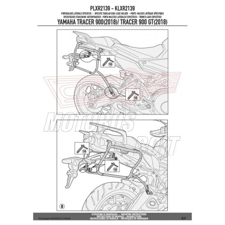Oldaldoboz tartó cső Yamaha Tracer 900 / Tracer 900 GT (2018-2019) GIVI
