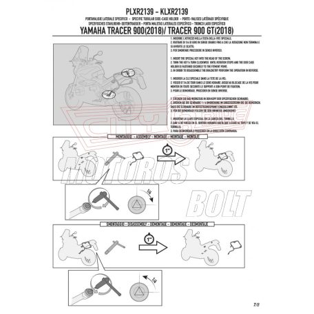 Oldaldoboz tartó cső Yamaha Tracer 900 / Tracer 900 GT (2018-2019) GIVI