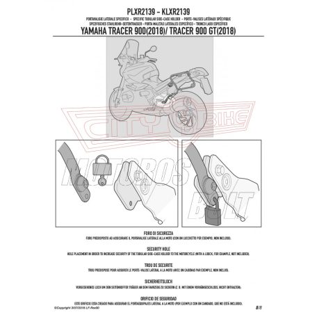 Oldaldoboz tartó cső Yamaha Tracer 900 / Tracer 900 GT (2018-2019) GIVI
