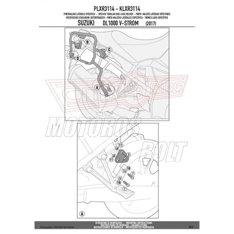 Oldaldoboz tartó cső Suzuki DL 1000 V-Strom (2017-2018) GIVI