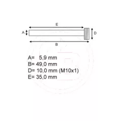 Fékbetét tartó csavar 46mm hosszú M10x1 TOURMAX
