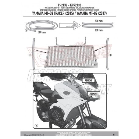 Hűtővédő rács Yamaha XSR 700 (2016-2018) / Yamaha MT-09 Tracer (2015-2017) GIVI