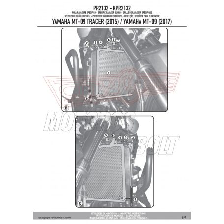 Hűtővédő rács Yamaha XSR 700 (2016-2018) / Yamaha MT-09 Tracer (2015-2017) GIVI