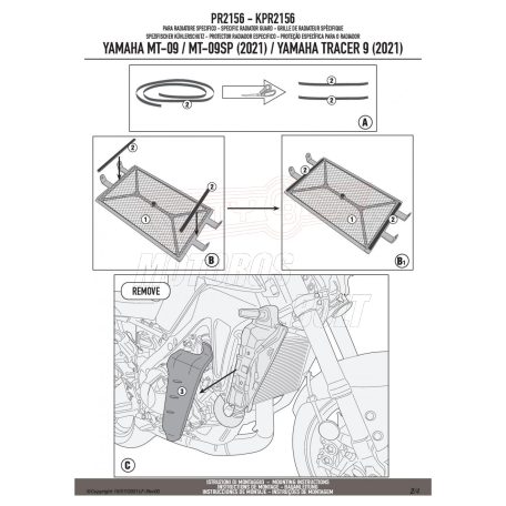 Hűtővédő rács YAMAHA MT-09 / MT-09 SP (21 > 23) / Tracer 9 / Tracer 9 GT (21-23) GIVI