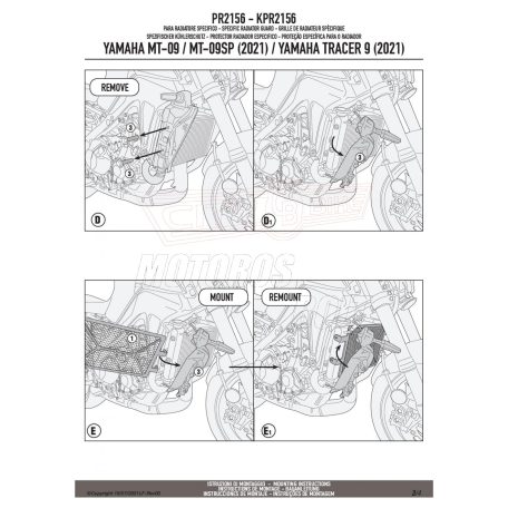 Hűtővédő rács YAMAHA MT-09 / MT-09 SP (21 > 23) / Tracer 9 / Tracer 9 GT (21-23) GIVI