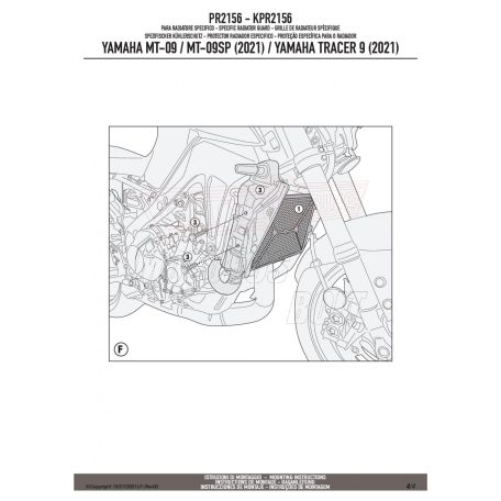 Hűtővédő rács YAMAHA MT-09 / MT-09 SP (21 > 23) / Tracer 9 / Tracer 9 GT (21-23) GIVI