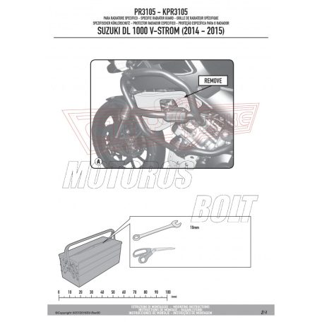 Hűtővédő rács Suzuki DL 1000 V-Strom (2014-2016) / Suzuki DL 1000 V-Strom (2017-2018) GIVI