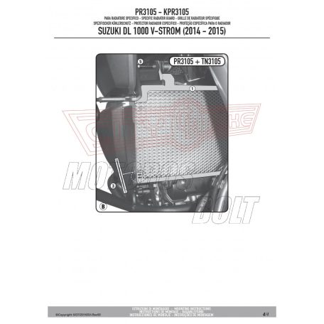 Hűtővédő rács Suzuki DL 1000 V-Strom (2014-2016) / Suzuki DL 1000 V-Strom (2017-2018) GIVI