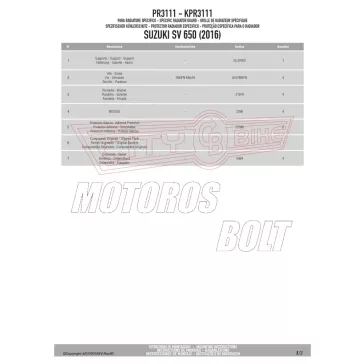 Hűtővédő rács Suzuki SV 650 (2016-2025) GIVI