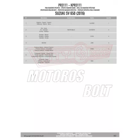 Hűtővédő rács Suzuki SV 650 (2016-2024) GIVI