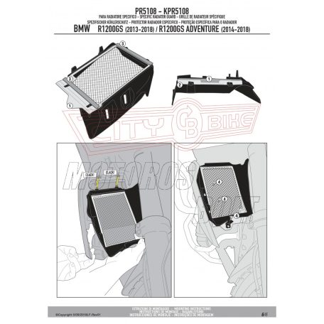 Hűtővédő rács BMW R 1200 GS Adventure (2014-2018) / BMW R 1200 GS (2013-2018) / BMW R 1250 GS (2019-2023) GIVI