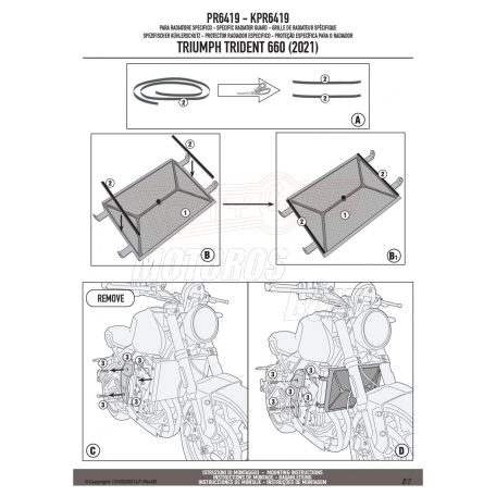 Hűtővédő rács TRIUMPH TRIDENT 660 (21 > 24) GIVI