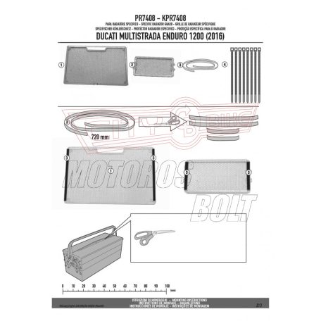 Hűtővédő rács Ducati Multistrada950 (2017-2018)/Ducati Multistrada 950 S (2019-2021)/Ducati Multistrada End1200 (2016-2018)/Ducati Multistrada1260 (2018-2020)/Ducati Motorstrada En1260 (2019-2021)GIVI