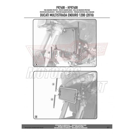 Hűtővédő rács Ducati Multistrada950 (2017-2018)/Ducati Multistrada 950 S (2019-2021)/Ducati Multistrada End1200 (2016-2018)/Ducati Multistrada1260 (2018-2020)/Ducati Motorstrada En1260 (2019-2021)GIVI