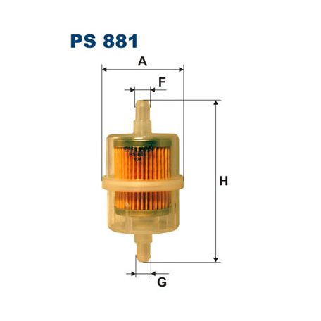 Benzinszűrő benzincsőbe papirbetétes ( 9 mm csatlakozás )