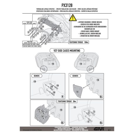 GIVI PX3128 – Monokey TECH 3 oldaldoboz-tartó Suzuki GSX-S1000GX (2024–2025), V37 dobozhoz