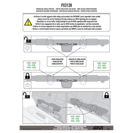 GIVI PX3128 – Monokey TECH 3 oldaldoboz-tartó Suzuki GSX-S1000GX (2024–2025), V37 dobozhoz