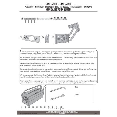 Sárvédő rögzítő kit Honda NC 750 S (2016-2020) / Honda NC 750 X (2016-2020) / Honda NC 750 X (2021-2024) GIVI