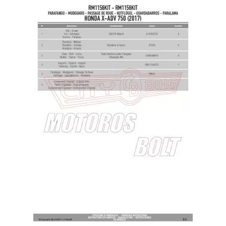 Sárvédő rögzítő kit Honda X-ADV 750 (2017-2025) / Honda Forza 750 (2021-2024) GIVI