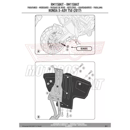 Sárvédő rögzítő kit Honda X-ADV 750 (2017-2025) / Honda Forza 750 (2021-2024) GIVI