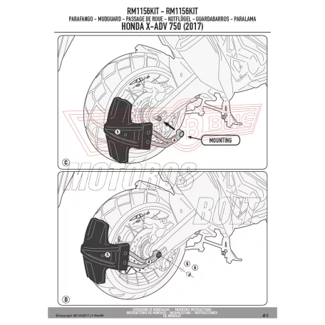 Sárvédő rögzítő kit Honda X-ADV 750 (2017-2025) / Honda Forza 750 (2021-2024) GIVI