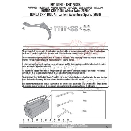 Sárvédő rögzítő kit Honda CRF1100L Africa Twin (2020-2024) / Africa Twin Adventure Sports (2020-2023) GIVI