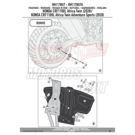 Sárvédő rögzítő kit Honda CRF1100L Africa Twin (2020-2024) / Africa Twin Adventure Sports (2020-2023) GIVI