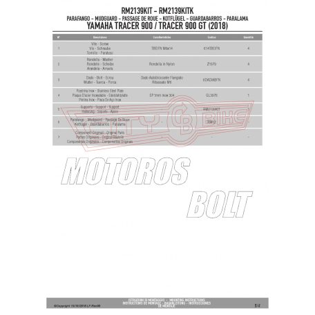 Sárvédő rögzítő kit Yamaha Tracer 900 / Tracer 900 GT (2018-2020) GIVI