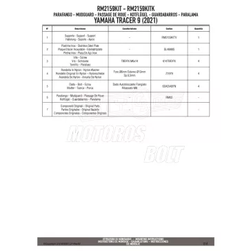   Sárvédő rögzítő kit YAMAHA TRACER 9 / TRACER 9 GT (21-24) GIVI