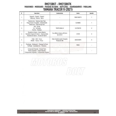 Sárvédő rögzítő kit YAMAHA TRACER 9 / TRACER 9 GT (21-24) GIVI