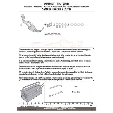 Sárvédő rögzítő kit YAMAHA TRACER 9 / TRACER 9 GT (21-24) GIVI