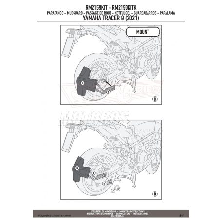 Sárvédő rögzítő kit YAMAHA TRACER 9 / TRACER 9 GT (21-24) GIVI