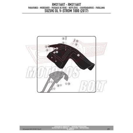 Sárvédő rögzítő kit V-Strom DL 1000 (2017-2019) / V-Strom 1050 (2020-24) / V-Strom 1050 XT (2020-2024) GIVI